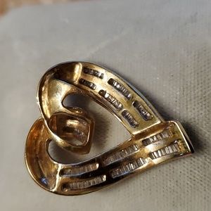 Slide for necklace, gold w/cz